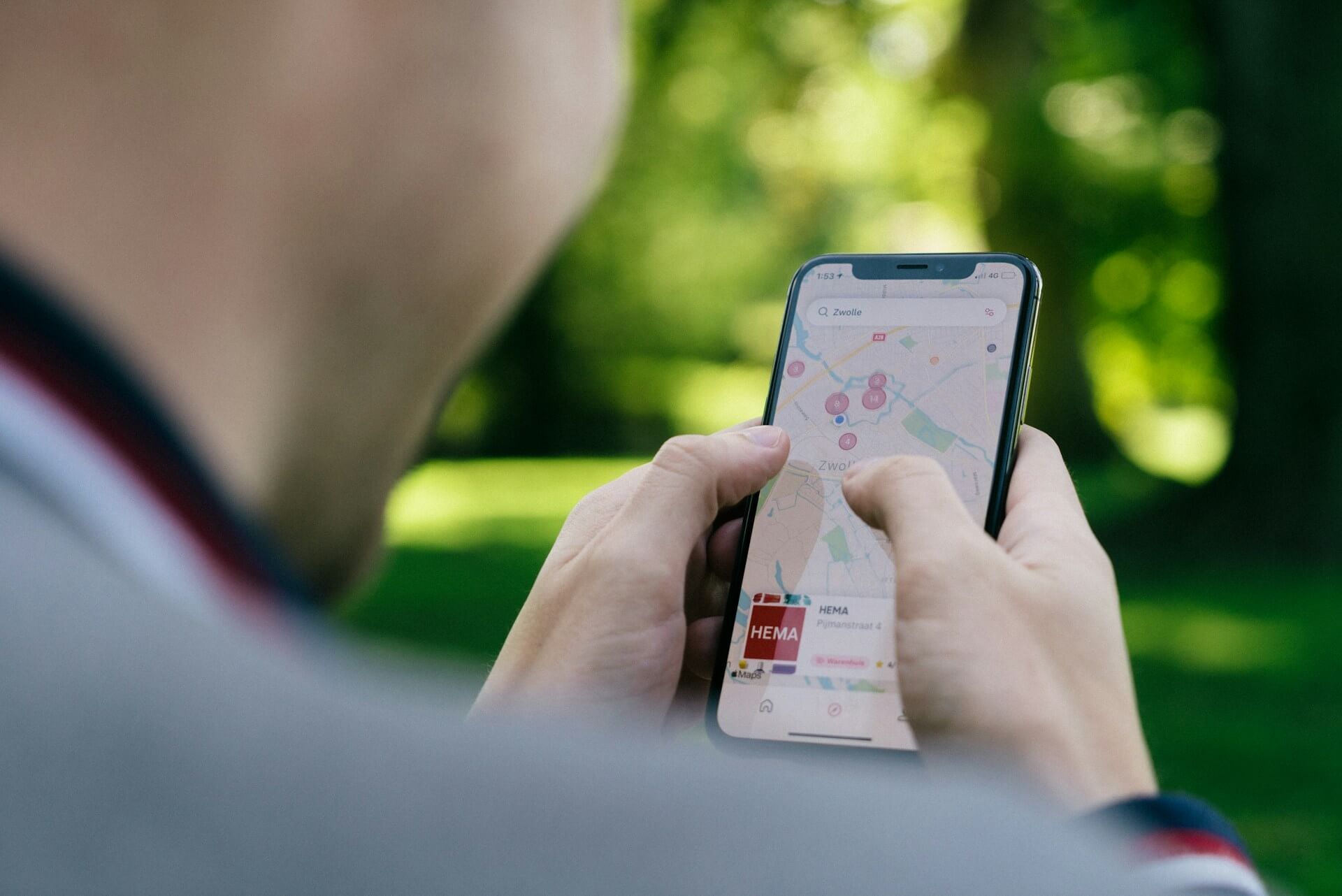 a person looking at a map on their phone